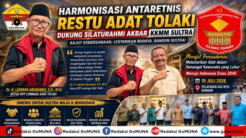 Simbol Harmoniasi Antaretnis Restu Adat Tolaki Warnai Silaturahmi Akbar KKMM Sultra